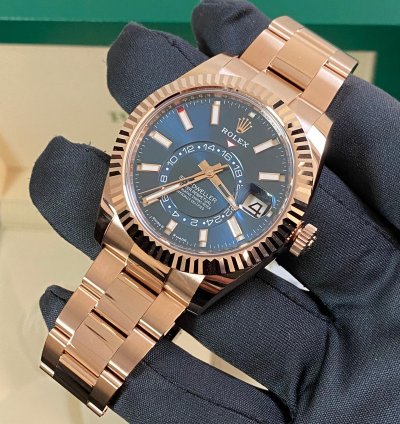 Rolex Sky-dweller New 2024 Unworn Sky-dweller Everose Gold Blue-green Dial Oyster 336935 Complete Set