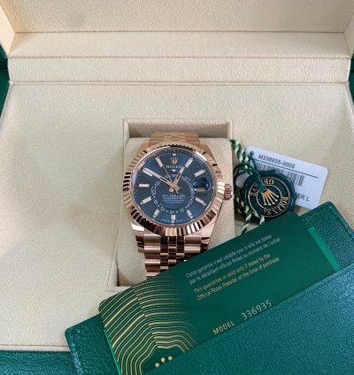 Rolex Sky-dweller New 2024 Unworn Sky-dweller Rose Gold Jubilee Blue Index Dial 336935 Complete Set