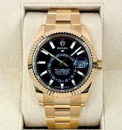 Rolex Sky-dweller New 2025 Sky-dweller 42mm 336938 Yellow Gold Oyster Black Dial