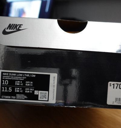 Dunk Low Off-white University Gold Midnight Navy