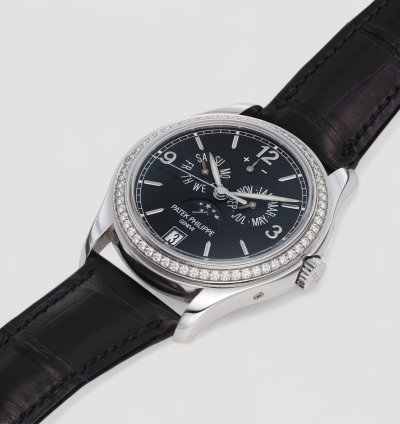 Patek Philippe Annual Calendar 5147g Tiffany Co Blue Dial Diamond Bezel