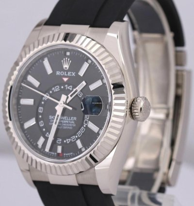 Rolex Sky-dweller New April 2025 Rolex Sky-dweller Black 18k White Gold Oysterflex 336239 Box