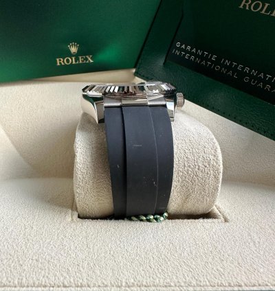 Rolex Sky-dweller New Reference 2023 Black Dial White Gold Fluted Bezel Oysterflex Rubber Strap
