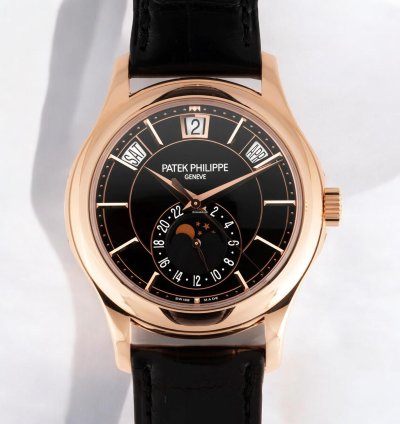 Patek Philippe Annual Calendar 5205r Black Dial 18k Rose Gold