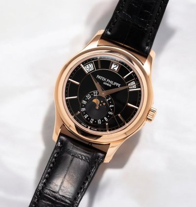 Patek Philippe Annual Calendar 5205r Black Dial 18k Rose Gold
