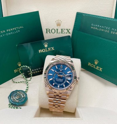 Rolex Sky-dweller New Sky-dweller 336935 Blue Dial 18k Rose Gold 42mm Jubilee Bracelet