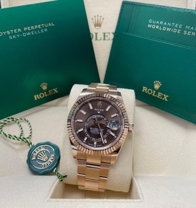 Rolex Sky-dweller New Sky-dweller 336935 Chocolate Dial 18k Rose Gold 42mm Oyster Bracelet