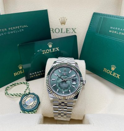 Rolex Sky-dweller New Sky-dweller Mint Green Dial 336934 Jubilee Bracelet 42mm Stainless Steel Watch