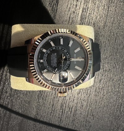 Rolex Sky-dweller New Unworn 18k Everose Gold Oysterflex