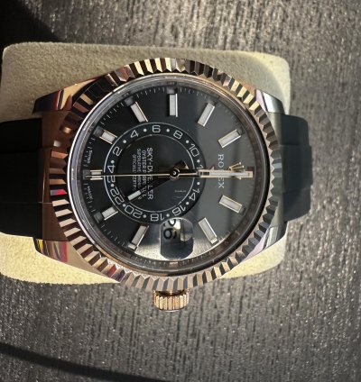 Rolex Sky-dweller New Unworn 18k Everose Gold Oysterflex