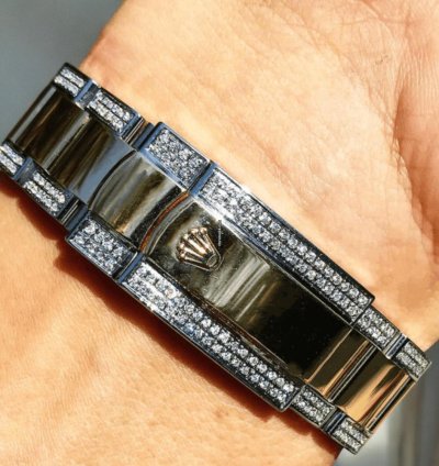 Rolex Sky-dweller Oyster Champagne Dial Custom Diamond-set - Iced Out