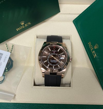 Rolex Sky-dweller Oyster Perpetual Men 326235 Brown Chocolate Everose 18kt 326235-0005