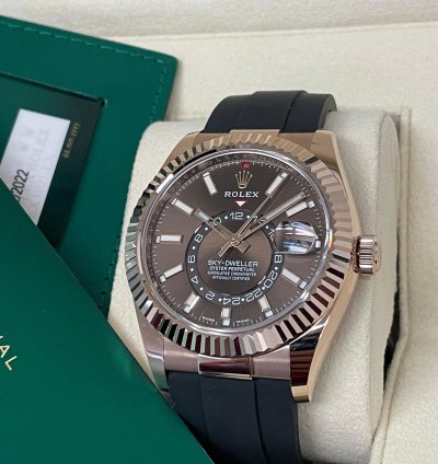 Rolex Sky-dweller Oyster Perpetual Men 326235 Brown Chocolate Everose 18kt 326235-0005