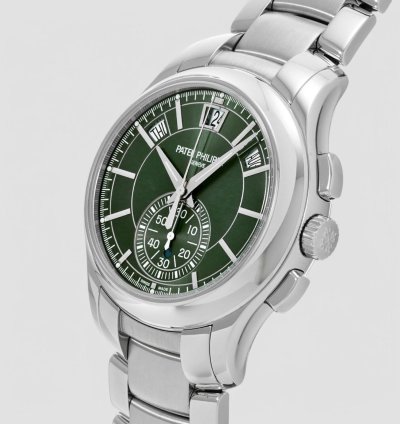 Patek Philippe Annual Calendar Chronograph 5905 1a Chronograph Annual Calendar Green Dial Ss Description