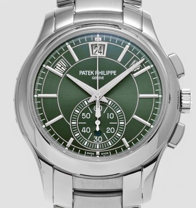 Patek Philippe Annual Calendar Chronograph 5905 1a Chronograph Annual Calendar Green Dial Ss Description