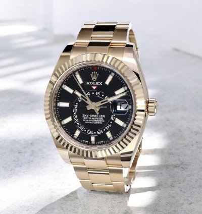 Rolex Sky-dweller Oyster Sky-dweller Yellow Gold Black Dial 44 Mm