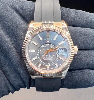 Rolex Sky-dweller Rhodium Dial Rose Gold