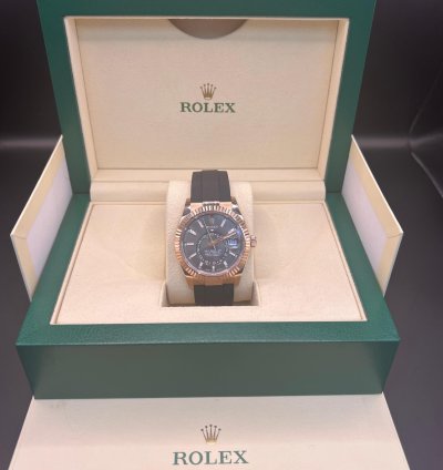 Rolex Sky-dweller Rhodium Dial Rose Gold