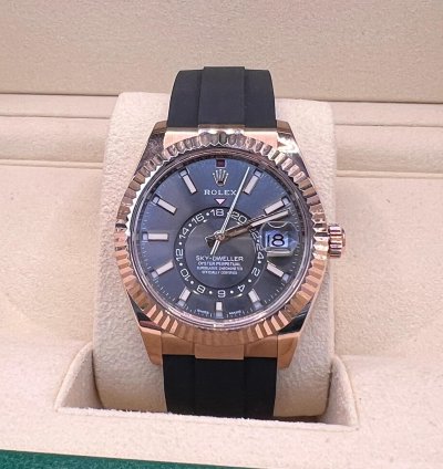 Rolex Sky-dweller Rhodium Dial Rose Gold