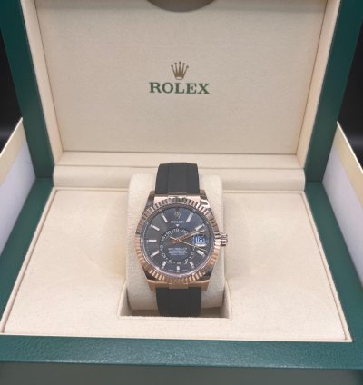 Rolex Sky-dweller Rhodium Dial Rose Gold