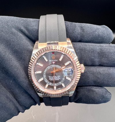 Rolex Sky-dweller Rhodium Dial Rose Gold
