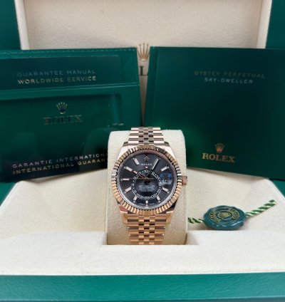 Rolex Sky-dweller Rhodium Dial Rose Gold Jubilee Bracelet 336935 Unworn 2024