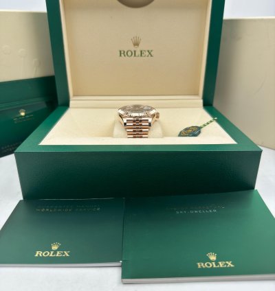 Rolex Sky-dweller Rhodium Dial Rose Gold Jubilee Bracelet 336935 Unworn 2024