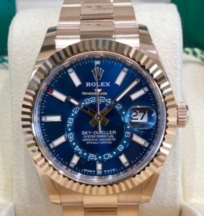 Rolex Sky-dweller Rose Gold 42mm Blue 2024 336935