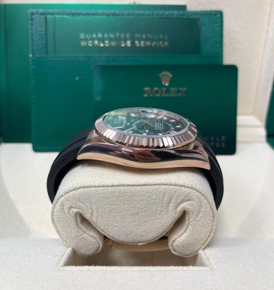 Rolex Sky-dweller Rose Gold 42mm Rhodium Dial Oysterflex 326235