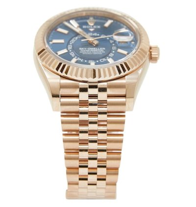 Rolex Sky-dweller Rose Gold Blue Dial On Jubilee Complete Set Unworn 2024