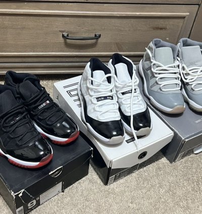 Jordan 11 Bundle Of 3 Bred Cool Grey Concord