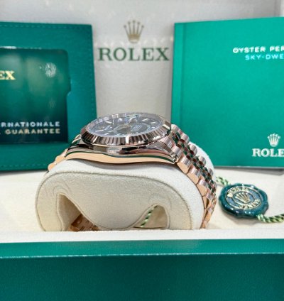 Rolex Sky-dweller Rose Gold Blue-green Dial Jubilee 2024 Full Set