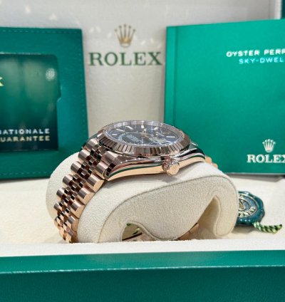 Rolex Sky-dweller Rose Gold Blue-green Dial Jubilee 2024 Full Set