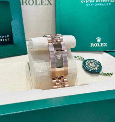 Rolex Sky-dweller Rose Gold Blue-green Dial Jubilee 2024 Full Set