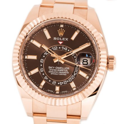 Rolex Sky-dweller Rose Gold Chocolate Dial