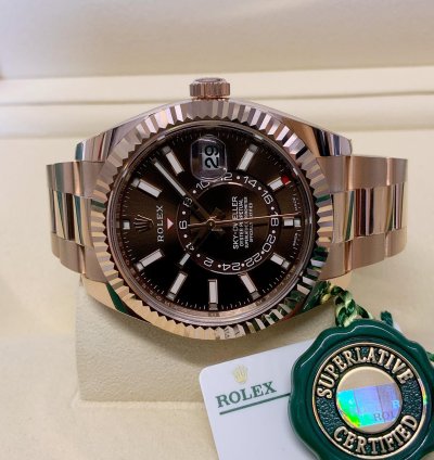 Rolex Sky-dweller Rose Gold Chocolate Dial