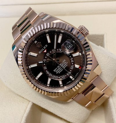 Rolex Sky-dweller Rose Gold Chocolate Dial