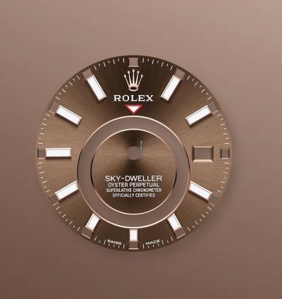 Rolex Sky-dweller Rose Gold Chocolate Dial Sky Dweller Index Dial