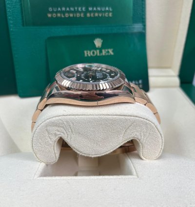 Rolex Sky-dweller Rose Gold Chocolate Dial Sky Dweller Index Dial