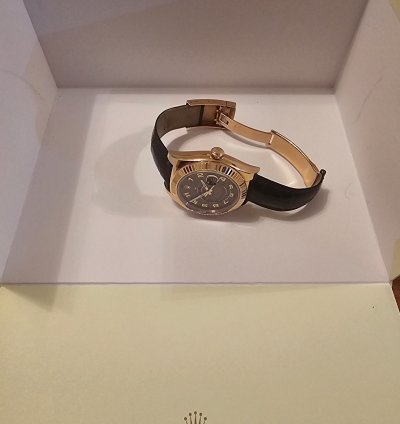 Rolex Sky-dweller Rose Gold Chocolate Face Leather Band