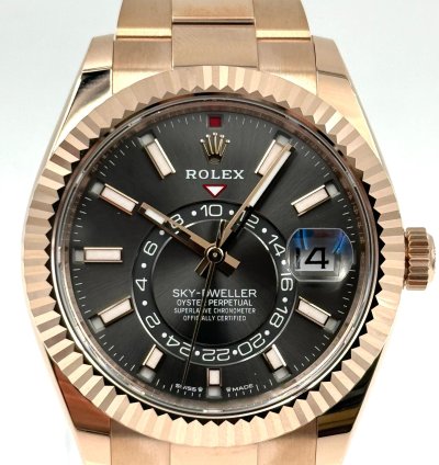 Rolex Sky-dweller Rose Gold Rhodium Dial Oyster Bracelet 336935 Unworn 2023