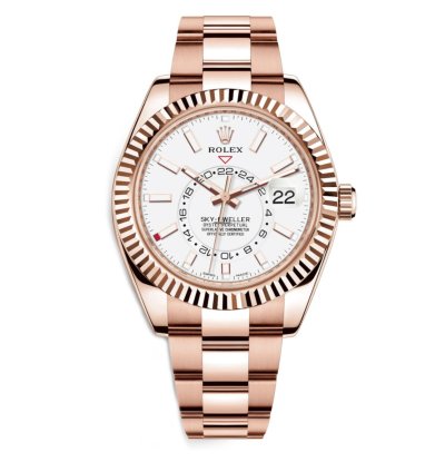 Rolex Sky-dweller Rose Gold Sky-dweller Watch - White Index Dial - Oyster Bracelet 326935
