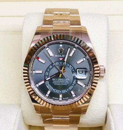 Rolex Sky-dweller Rose Gold Slate Dial 42mm