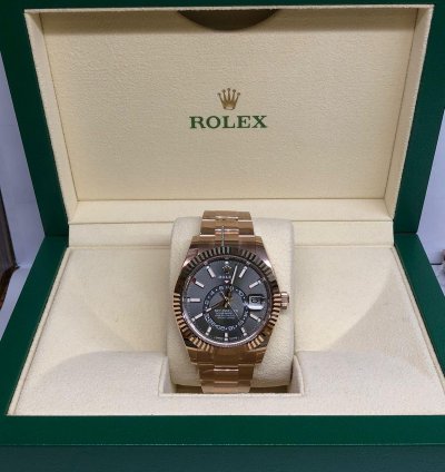 Rolex Sky-dweller Rose Gold Slate Dial 42mm