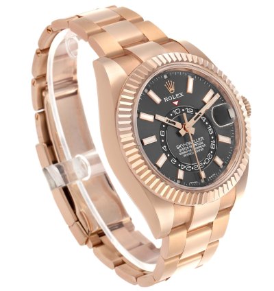 Rolex Sky-dweller Rose Gold Slate Dial Mens Watch 326935 Unworn