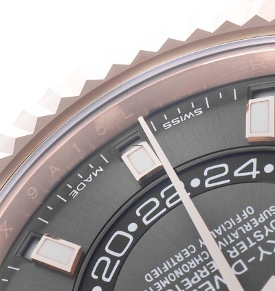 Rolex Sky-dweller Rose Gold Slate Dial Mens Watch 326935 Unworn