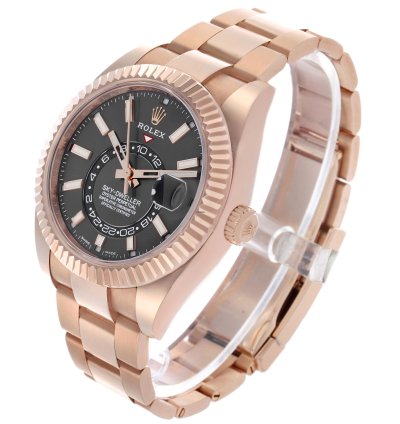 Rolex Sky-dweller Rose Gold Slate Dial Mens Watch 326935 Unworn