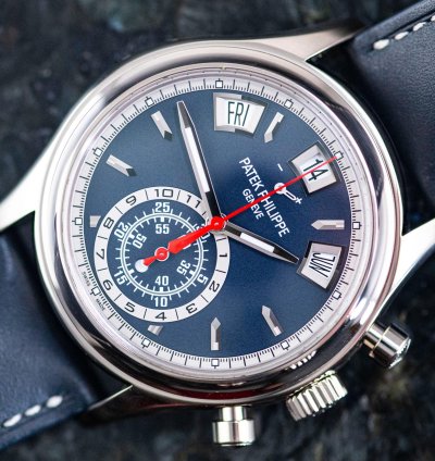 Patek Philippe Annual Calendar Chronograph 5960g Blue Dial Full Set 2022 18k Whitegold