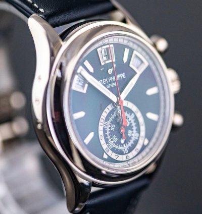 Patek Philippe Annual Calendar Chronograph 5960g Blue Dial Full Set 2022 18k Whitegold