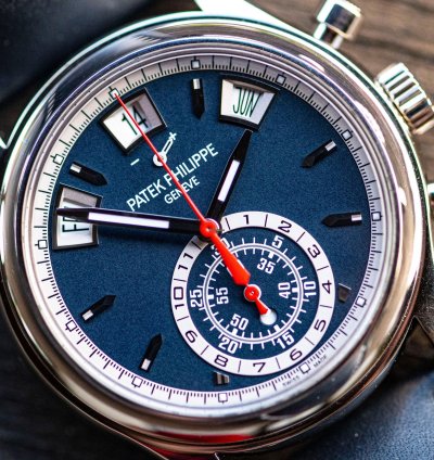 Patek Philippe Annual Calendar Chronograph 5960g Blue Dial Full Set 2022 18k Whitegold